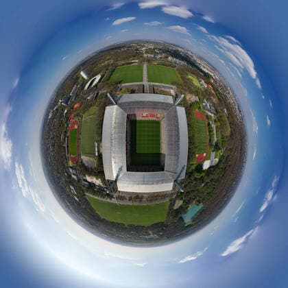 Fußball: 1. Bundesliga, Saison 2019 2020. Außenansicht mit der Drohne vom RheinEnergieStadion vom 1.FC Köln Copyright: xChristopherxNeundorfx xKirchner-Mediax