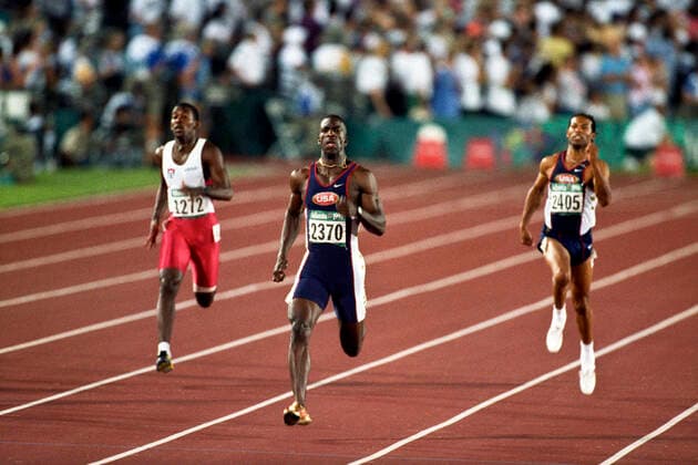 Track and Field Michael Johnson Olympics Michael Johnson competing at the 1996 Olympic Summer Games. Atlanta GA USA Copyright: xDUOMO PCNx TF0105 106063