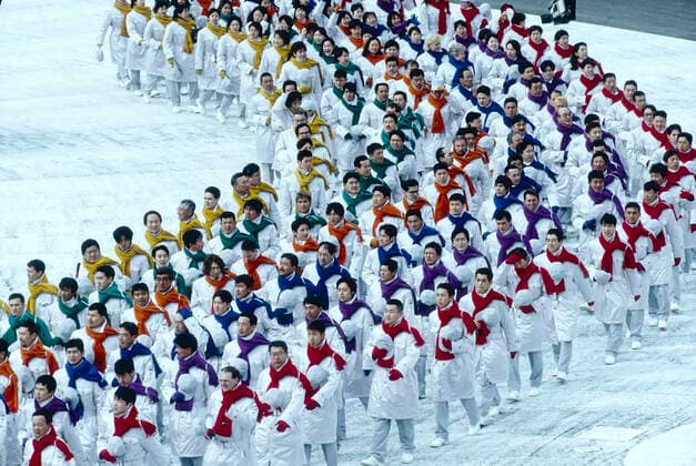 Olympic Opening Ceremonies Team Japan marching in the Opening ceremonies at the 1998 Olympic Winter games, Winterspiele,Spiele, Summer games Nagano, Japan Nagano Japan Copyright: xDUOMO PCNx CR0772 106001