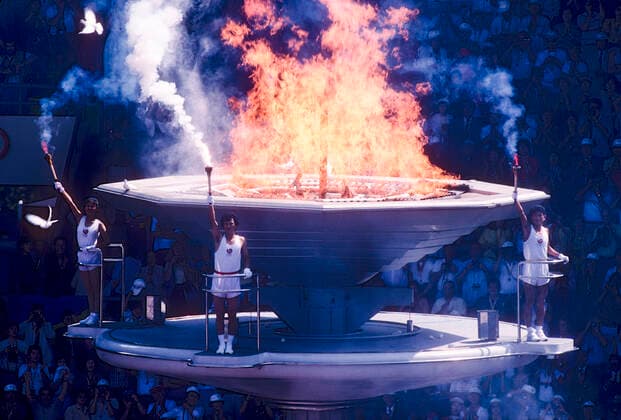 Olympic Opening Ceremonies Olympic Flame at the opening ceremonies for the 1988 Olympic Summer Games, Seoul, Korea Seoul South Korea Copyright: xx CR0901 106003