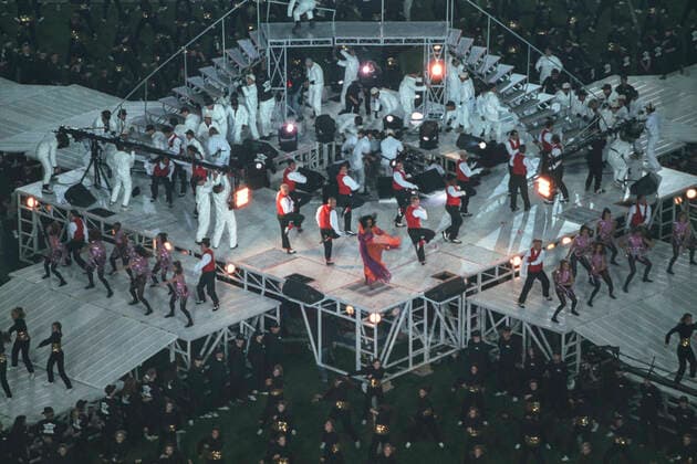 Football 1996 Super Bowl Diana Ross performing during half time at the1996 Super Bowl XXX, Dallas Cowboys vs.Pittsburgh Steelers Tempe Sun Devil Stadium AR USA Copyright: xx FO0802 960117