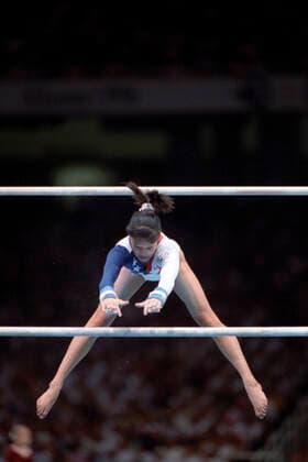 Gymnastics Amy Chow (USA) preforming on the uneven bars where she won the silver medal at the 1996 Olympic Summer Games. Atlanta Georgia USA Copyright: xDUOMO PCNx GY0106 106088