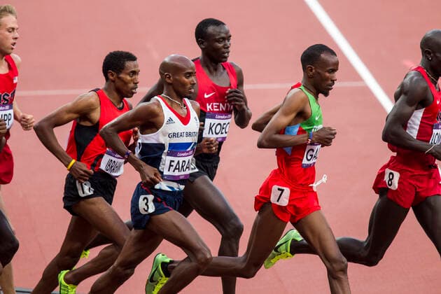 London 2012 Olympics Track and Field Mohamed Farah (GBR) competing in the Men s 5000m final at the Olympic Summer Games, London 2012 London England Copyright: xPaulxJxSutton PCNx OL1217-110192