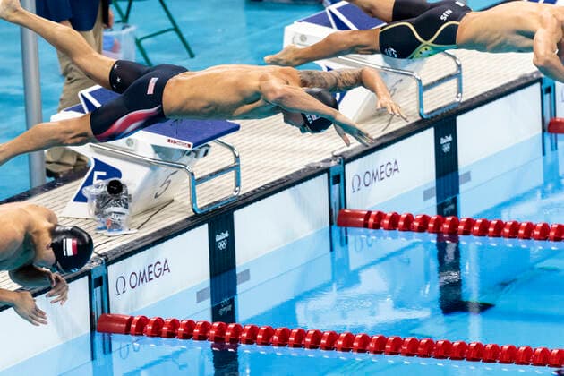 OLYMPICS RIO 2016 Rio de Janeiro, Brazil. 9 August 2016. Caeleb Dressel (USA) competing in the Men s 100m Freestyle semi final at the 2016 Olympic Summer Games. Paul J. Sutton PCN Photography. Rio de Janeiro Olympic Aquatic Stadium Brazil Copyright: xPaulxJxSutton PCNx OL1617SW09-15