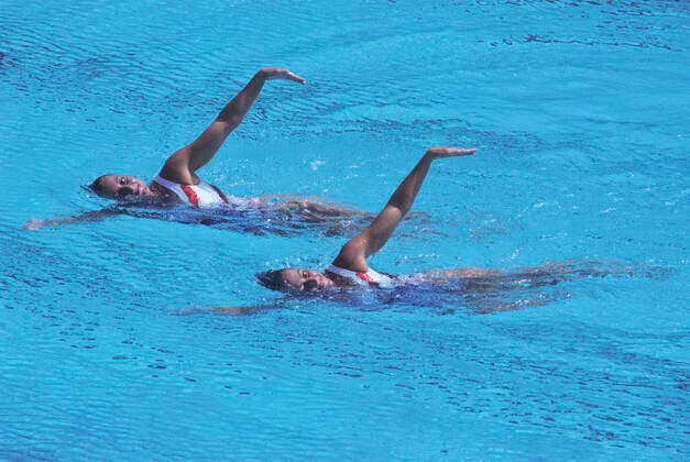 synchronized swimming, Synchronschwimmen Josephson and Josephson Gold Medal winners at the 1992 Olympic Summer Games. Barcelona Spain Copyright: xDUOMO PCNx SY0105 077552