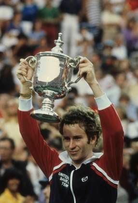 Tennis John McEnroe (USA) hold up his winners trophy at the 1981 US Open Tennis Championships New York Flushing Meadows NY USA Copyright: xPaulxJ.xSutton DUOMO PCNx TN0301 107037