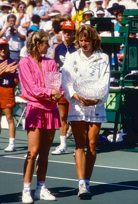 Tennis Steffi Graf Steffi Graf (GER) defeated Chris Evert (USA) at the 1988 Lipton International Players Championship. Key Biscayne FL USA Copyright: xDUOMO PCNx TN0308 007471