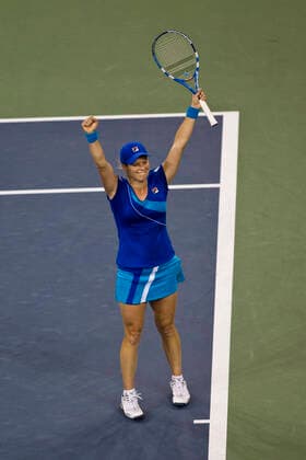 Tennis Kim Clijsters (BEL) reacts after winning the Women s Championship Finals at the 2010 US Open Tennis. New York Flushing Meadows NY USA Copyright: xPaulxJxSutton PCNx TN1017-911819