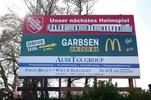 Fußball, Stadiongeschichte TSV Havelse 15.04.2020, , Hannover, Havelse, Die geschlossenen Stadion in der Regionalliga Nord von Hannover 96 II, HSC Hannover und dem TSV Havelse, im Bild TSV Havelse Geschlossene Stadien
