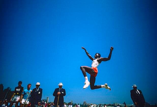 T&F Carl Lewis long jump Carl Lewis competing the long jump at the 1984 US Pepsi Invitational. Los Angeles California United States Copyright: xPaulxJxSutton DUOMO PCNx TF1101_066230