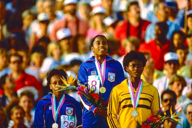 1984 Olympoic Summer Games Evelyn Ashford (USA) competing at the 1984 Olympoic Summer Games. Los Angeles Los Angeles Coliseum CA USA Copyright: xStevenxExxSutton DUOMO PCNx TF1202_004395