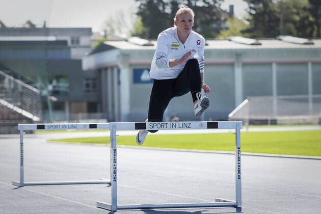 ATHLETICS - Training Verena Preiner LINZ,AUSTRIA,20.APR.20 - ATHLETICS - OEOC, Training after lightening the restrictions due to the SARS-CoV-2 crisis, corona crisis. Image shows Verena Preiner (AUT).. OEOC xGEPAxpictures xBinder