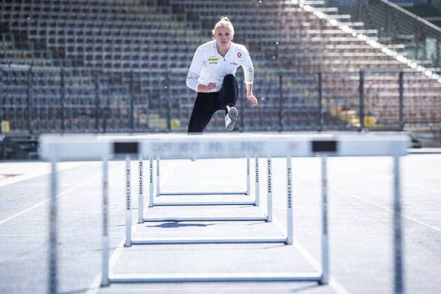 Sport Bilder des Tages ATHLETICS - Training Verena Preiner LINZ,AUSTRIA,20.APR.20 - ATHLETICS - OEOC, Training after lightening the restrictions due to the SARS-CoV-2 crisis, corona crisis. Image shows Verena Preiner (AUT). OEOC xGEPAxpictures xBinder