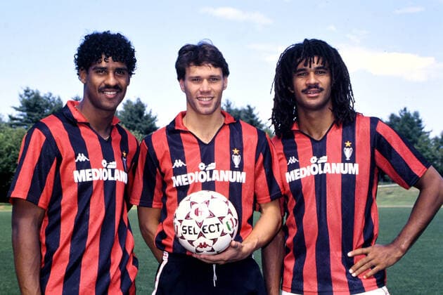 Milan 1989-90, FRANK RIJKAARD, MARCO VAN BASTEN, RUUD GULLIT MILAN STAGIONE 1989-90