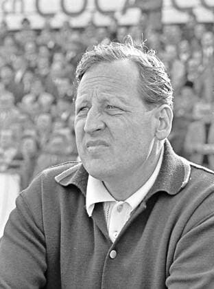 Aus 1. BL Saison 1966 67 Eintracht Braunschweig BS - Borussia Mönchengladbach BMG 2:1 am 20.05.1967. Im Foto: BS Trainer Helmuth Johannsen