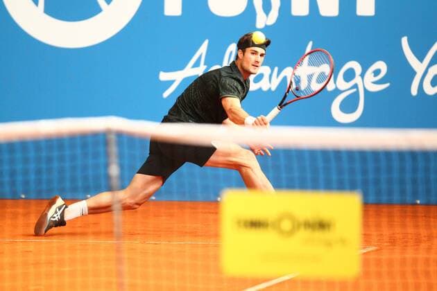 Constantin Schmitz bei der Tennis Exhibition Serie in Hoehr-Grenzhausen Tennis Exhibition Serie in Hoehr-Grenzhausen Tennis Exhibition Series in Hoehr-Grenzhausen Hoehr-Grenzhausen Copyright: xEibner-Pressefotox