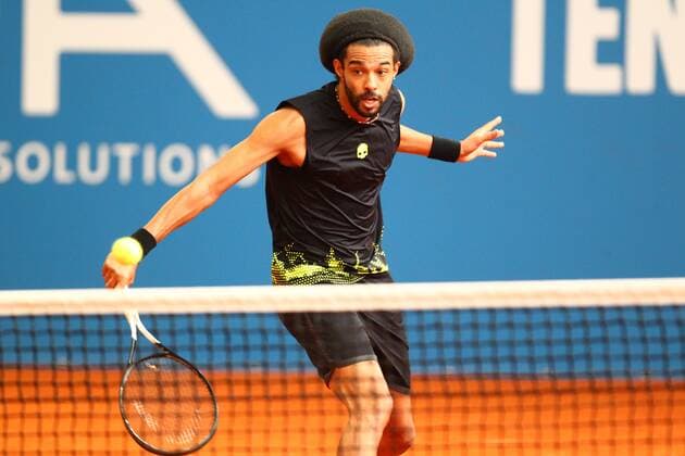 Dustin Brown bei der Tennis Exhibition Serie in Hoehr-Grenzhausen Tennis Exhibition Serie in Hoehr-Grenzhausen Tennis Exhibition Series in Hoehr-Grenzhausen Hoehr-Grenzhausen Copyright: xWeissx Eibner-Pressefotox EP_rws