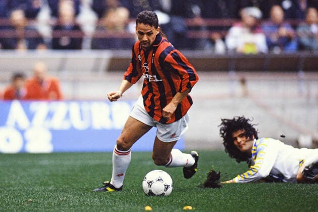 ROBERTO BAGGIO, AC Milan, FERNANDO COUTO, Parma, Serie A, Milan vs Parma 3-0, Milano SERIE A 1995-96 MILAN-PARMA 3-0