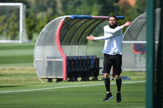 Photo Massimo Paolone LaPresse May 5, 2020 Casteldebole (Bologna), Italy soccer Bologna FC - Italian Football Championship League A TIM 2019 2020 Bologna FC training during the lockdown for Covid-19 - Technical center Niccolo Galli In the pic: Andrea Poli (Bologna F.C.)  Copyright: xMassimoxPaolone LaPressex