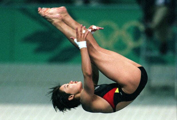 960719 Summer Olympics 1996, Aquatics, Diving: Gold medalist Fu Mingxia of China during womens 10 m platform at The Summer Olympic Games, Olympische Spiele, Olympia, OS on July 19, 1996 in Atlanta, USA. BILDBYRAN *** 960719 Summer Olympics 1996, Aquatics, Diving Gold medalist Fu Mingxia of China during womens 10 m platform at The Summer Olympic Games on July 19, 1996 in Atlanta, USA BILDBYRAN,  Copyright: LENNARTxMANSSON BB960719BB013