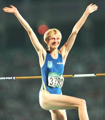 960803 Summer Olympics 1996, Athletics: Bronze medalist Inha Babakova of Ukraine during womens high jump at The Summer Olympic Games, Olympische Spiele, Olympia, OS on August 3, 1996 in Atlanta, USA. BILDBYRAN *** 960803 Summer Olympics 1996, Athletics Bronze medalist Inha Babakova of Ukraine during womens high jump at The Summer Olympic Games on August 3, 1996 in Atlanta, USA BILDBYRAN,  Copyright: BILDBYRAN BB960803BB017