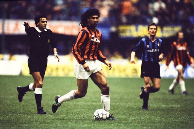 RUUD GULLIT, AC Milan, Serie A, Inter vs Milan 0-1, Milano SERIE A 1990-91 INTER-MILAN 0-1