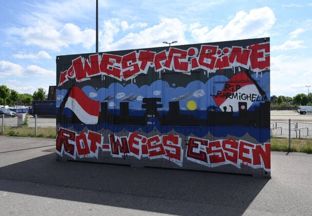 13.05.2020, Fussball GER, Regionalliga West, Saison 2019 2020, SC Rot Weiss Essen, Fan Container vor dem Stadion Essen an der Hafenstrasse, Essen Nordrhein-Westfalen Deutschland