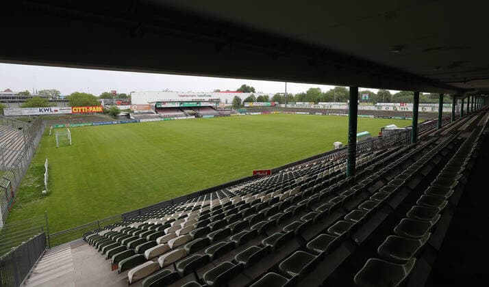 Fußball, Stadiongeschichte VfB Lübeck Impressionen des Stadions Lohmuehle, Heimspielstaette des VfB Luebeck, dem kuenftigen 3. Ligisten ab der Saison 2020 2021
