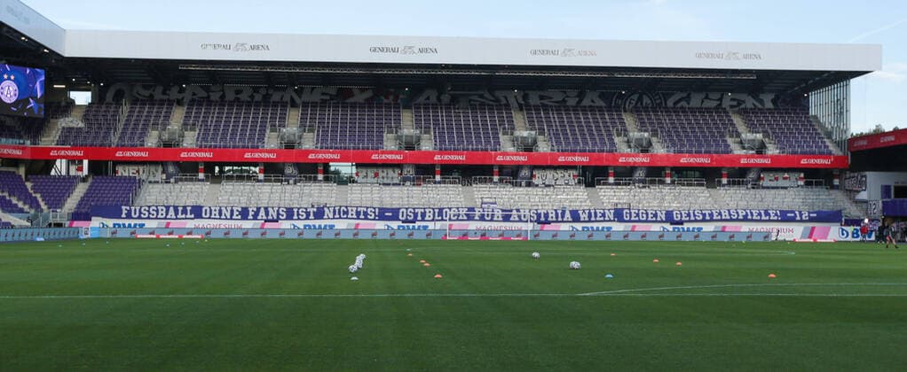 SOCCER - BL, A.Wien vs Admira VIENNA,AUSTRIA,02.JUN.20 - SOCCER - tipico Bundesliga, qualification group, FK Austria Wien vs FC Admira Wacker Moedling. Image shows a banner of fans of FK Austria Wien. GEPAxpictures xDavidxBitzan