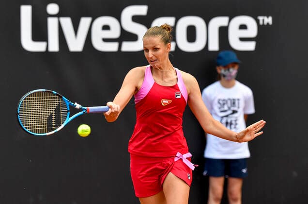 Tenisovy turnaj zen LiveScore Cup, 3. cervna 2020 v Praze. Karolina Pliskova v utkani proti Barbore Strycove. CTKPhotoP202006030734801 VIS 003