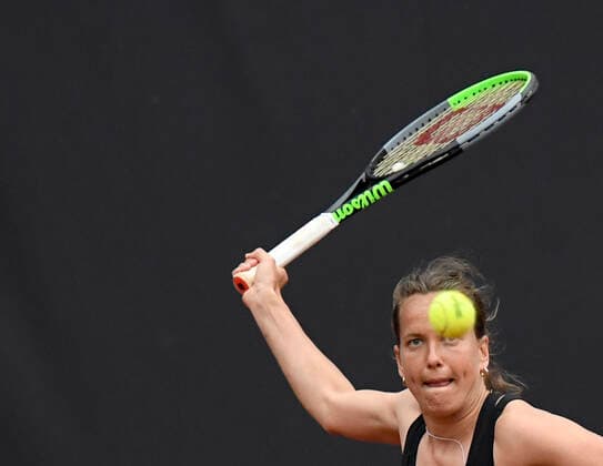Tenisovy turnaj zen LiveScore Cup, 4. cervna 2020 v Praze. Barbora Strycova v utkani proti Katerine Siniakove. CTKPhotoP202006040961901 kru 15