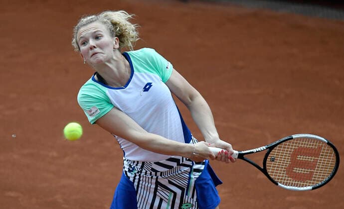 Tenisovy turnaj zen LiveScore Cup, 4. cervna 2020 v Praze. Katerina Siniakova v utkani proti Barbore Strycove. CTKPhotoP202006040977401 kru 22