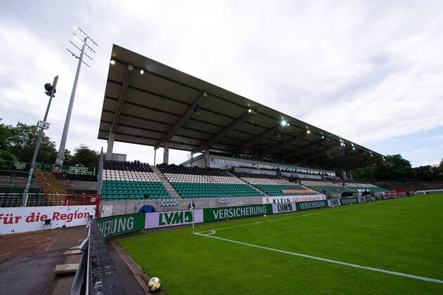 Fußball, Stadiongeschichte Preußen Münster Münster, Deutschland 07.06.2020: 3. Liga - 2019 2020 - SC Preußen Münster vs. Sportvereinigung Unterhaching Symbol Preußenstadion Münster Nordrhein-Westfalen Deutschland Preußenstadion