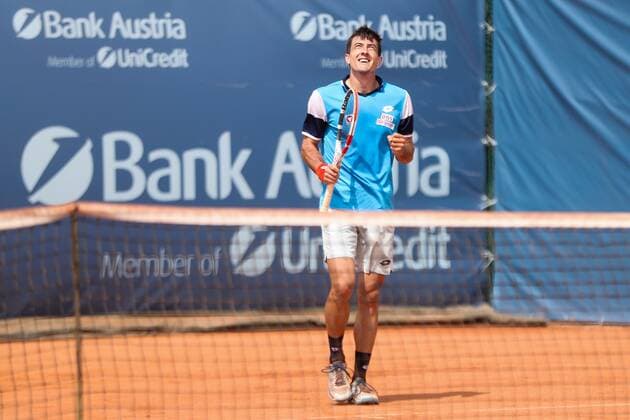 TENNIS - Austrian Pro Series MARIA ENZERSDORF,AUSTRIA,08.JUN.20 - TENNIS - Generali Austrian Pro Series. Image shows the rejoicing of Sebastian Ofner (AUT). GEPAxpictures xPhilippxBrem