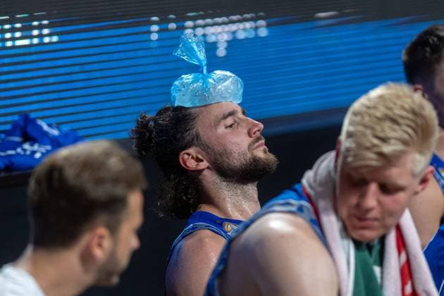 Basketball easyCredit BBL Final-Turnier Basketball München 13.06.2020 Saison 2019 2020 easyCredit BBL Final-Turnier 2020 Vorrunde Gruppe B Spieltag 4 Brose Bamberg - Fraport Skyliners Marco Völler (Frankfurt, No.33) Voeller Voller München Audi-Dome Deutschland