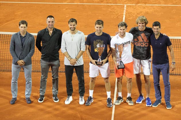 DUSAN LAJOVIC, VIKTOR TROICKI, GRIGOR DIMITROV, FILIP KRAJINOVIC, DOMINIC THIEM winner, ALEXANDER SASCHA ZVEREV Aleksandar Sasa Zverev , NOVAK DJOKOVIC tennis Adria tournament at tennis center Novak,Belgrade 14.06.2020. MarkoxMetlas 