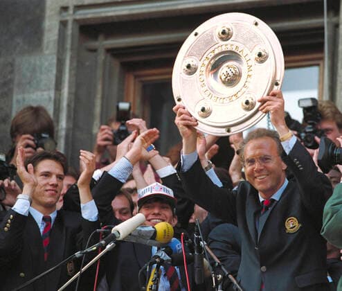 FC Bayern Deutscher Meister 1996 Marienplatz - Franz Beckenbauer