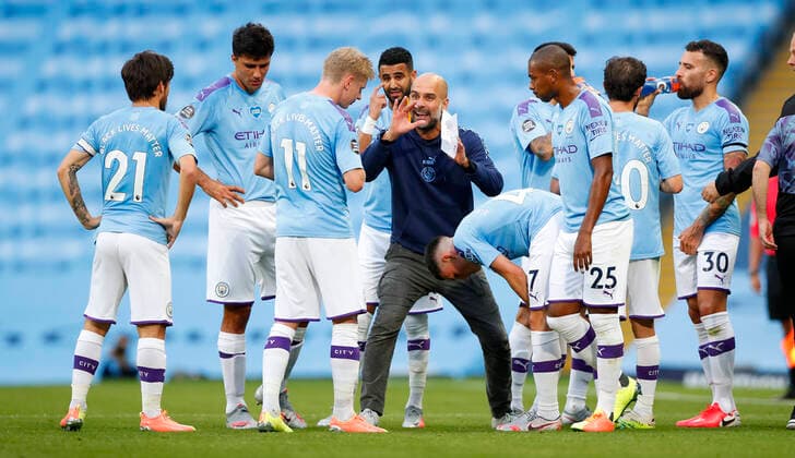 Bilder des Jahres 2020, Sport 06 Juni Sport Themen der Woche KW26 Sport Bilder des Tages Football - 2019 2020 Premier League - Manchester City vs. Burnley Manchester City Manager Josep Guardiola at the Etihad Stadium. COLORSPORT LYNNE CAMERON 