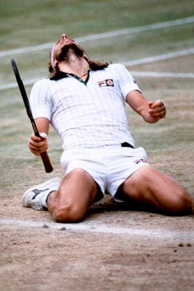BORG Bjoern SWE gewinnt zum 5.Mal in Wimbledon Maenner Finale 1980 Bjoern Borg - John McEnroe All England Tennis Championships in Wimbledon 1980 am 05 Juli 1980 in Wimbledon