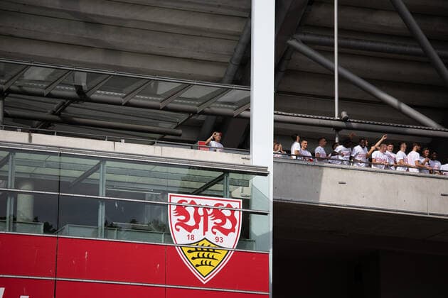 GER, aufstieg VfB Stuttgart, Mercedes Benz Arena, 28.06.2020, GER, aufstieg VfB Stuttgart, Mercedes Benz Arena, 27.06.2020, Foto: EIBNER DROFITSCH Stuttgart