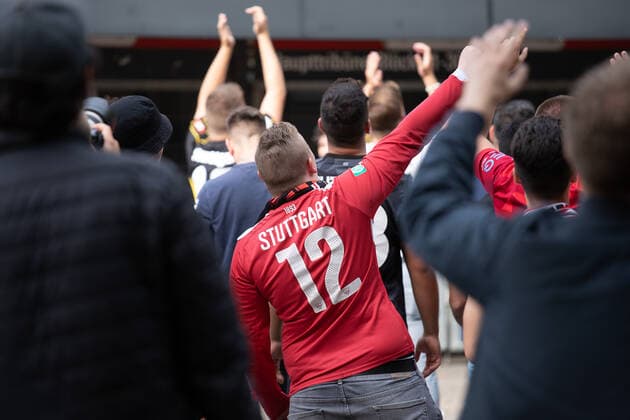 GER, aufstieg VfB Stuttgart, Mercedes Benz Arena, 28.06.2020, GER, aufstieg VfB Stuttgart, Mercedes Benz Arena, 27.06.2020, Foto: EIBNER DROFITSCH Stuttgart