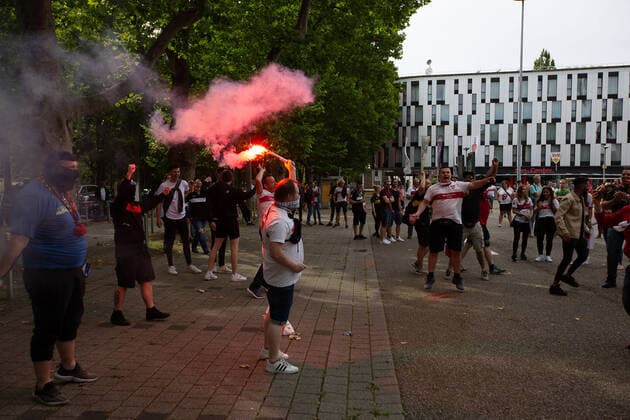 GER, aufstieg VfB Stuttgart, Mercedes Benz Arena, 28.06.2020, GER, aufstieg VfB Stuttgart, Mercedes Benz Arena, 27.06.2020, Foto: EIBNER DROFITSCH Stuttgart