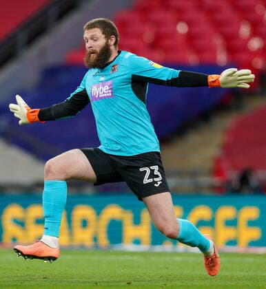 Goalkeeper Jonathan Maxted of Exeter City during the Sky Bet League 2 PLAY-OFF Final match between Exeter City and Northampton Town at Wembley Stadium, London, England on 29 June 2020. Copyright: xAndyxRowlandx PMI-3511-0119