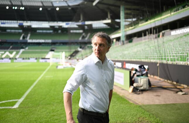 SV Werder Bremen vs 1.FC Heidenheim - Relegation 01 - 02.07.2020 Manager Frank Baumann (Werder) beim Interview. Fussball: 1. Bundesliga:: nphgm001: Saison 19 20: Relegation Hinspiel: SV Werder Bremen - 1. FC Heidenheim, 02.07.2020 Foto: Marvin Ibo Güngör GES Pool via gumzmedia nordphoto Bremen HB Deutschland
