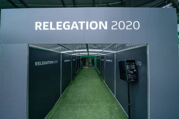 SV Werder Bremen vs 1.FC Heidenheim - Relegation 01 - 02.07.2020 Spielertunnel Featiure Relegation 2020 nphgm001: Fussball: 1. Bundesliga: Saison 19 20: Relegation 01; SV Werder Bremen vs 1.FC Heidenheim - 02.07.2020 Foto: gumzmedia nordphoto POOL DFL regulations prohibit any use of photographs as image sequences and or quasi-video. EDITORIAL USE ONLY National and international News-Agencies OUT. Bremen wohninvest Weserstadion Bremen DEUTSCHLAND