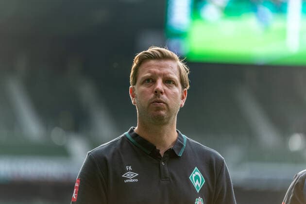 SV Werder Bremen vs 1.FC Heidenheim - Relegation 01 - 02.07.2020 Florian Kohfeldt (Trainer SV Werder Bremen) im gegenlicht nphgm001: Fussball: 1. Bundesliga: Saison 19 20: Relegation 01; SV Werder Bremen vs 1.FC Heidenheim - 02.07.2020 Foto: gumzmedia nordphoto POOL DFL regulations prohibit any use of photographs as image sequences and or quasi-video. EDITORIAL USE ONLY National and international News-Agencies OUT. Bremen wohninvest Weserstadion Bremen DEUTSCHLAND