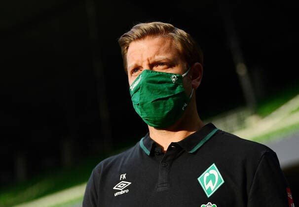 SV Werder Bremen vs 1.FC Heidenheim - Relegation 01 - 02.07.2020 Trainer Florian Kohfeldt (Bremen) Bremen, 02.07.2020, Fussball, Bundesliga, Relegation, Hinspiel, SV Werder Bremen - 1. FC Heidenheim Foto: TimGroothuis Witters Pool via gumzmedia nordphoto DFL REGULATIONS PROHIBIT ANY USE OF PHOTOGRAPHS AS IMAGE SEQUENCES AND OR QUASI VIDEO EDITORIAL USE ONLY NATIONAL AND INTERNATIONAL NEWS AGENCIES OUT Bremen