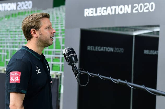 SV Werder Bremen vs 1.FC Heidenheim - Relegation 01 - 02.07.2020 Trainer Florian Kohfeldt (Bremen) Bremen, 02.07.2020, Fussball, Bundesliga, Relegation, Hinspiel, SV Werder Bremen - 1. FC Heidenheim Foto: TimGroothuis Witters Pool via gumzmedia nordphoto DFL REGULATIONS PROHIBIT ANY USE OF PHOTOGRAPHS AS IMAGE SEQUENCES AND OR QUASI VIDEO EDITORIAL USE ONLY NATIONAL AND INTERNATIONAL NEWS AGENCIES OUT Bremen