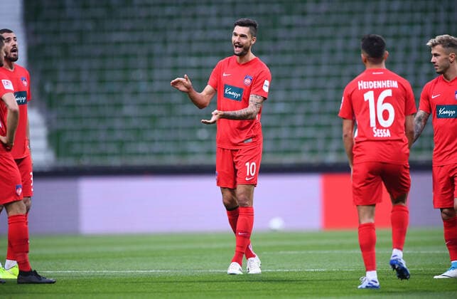 SV Werder Bremen vs 1.FC Heidenheim - Relegation 01 - 02.07.2020 Motiviert vor dem Spiel: Tim Kleindienst (Heidenheim). Fussball: 1. Bundesliga:: nphgm001: Saison 19 20: Relegation Hinspiel: SV Werder Bremen - 1. FC Heidenheim, 02.07.2020 Foto: Marvin Ibo Güngör GES Pool via gumzmedia nordphoto Bremen HB Deutschland