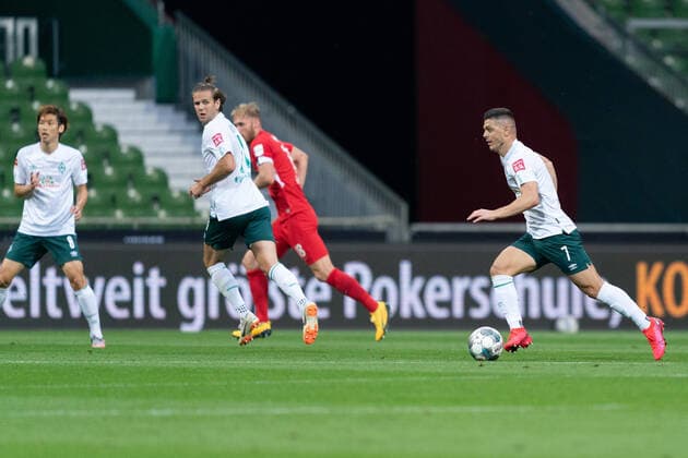SV Werder Bremen vs 1.FC Heidenheim - Relegation 01 - 02.07.2020 Milot Rashica (Werder Bremen 07) nphgm001: Fussball: 1. Bundesliga: Saison 19 20: Relegation 01; SV Werder Bremen vs 1.FC Heidenheim - 02.07.2020 Foto: gumzmedia nordphoto POOL DFL regulations prohibit any use of photographs as image sequences and or quasi-video. EDITORIAL USE ONLY National and international News-Agencies OUT. Bremen wohninvest Weserstadion Bremen DEUTSCHLAND